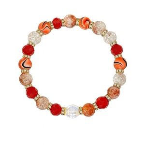 Red and Orange Beaded Bracelet